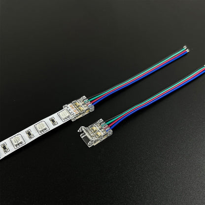 L-Shape Solderless Connector for COB & RGB LED Strips - Quick Snap-On Corner & Splice Solutions