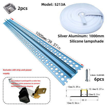 5213A Gypsum Board LED Profile - Recessed Linear Lighting Channel (1m/2m)