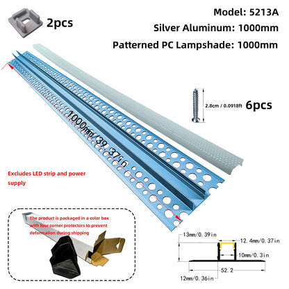 5213A Gypsum Board LED Profile - Recessed Linear Lighting Channel (1m/2m)