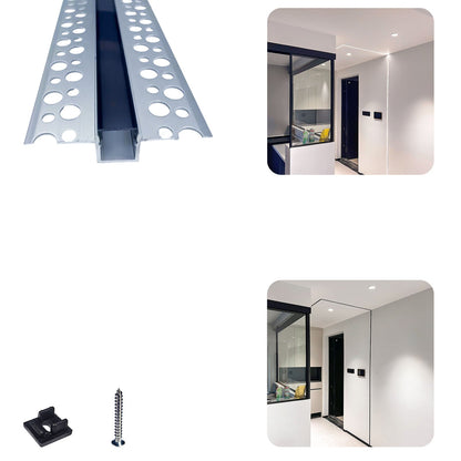 52x13mm Plaster-in LED Profile - Seamless Recessed Drywall Channel for Flush Linear Lighting