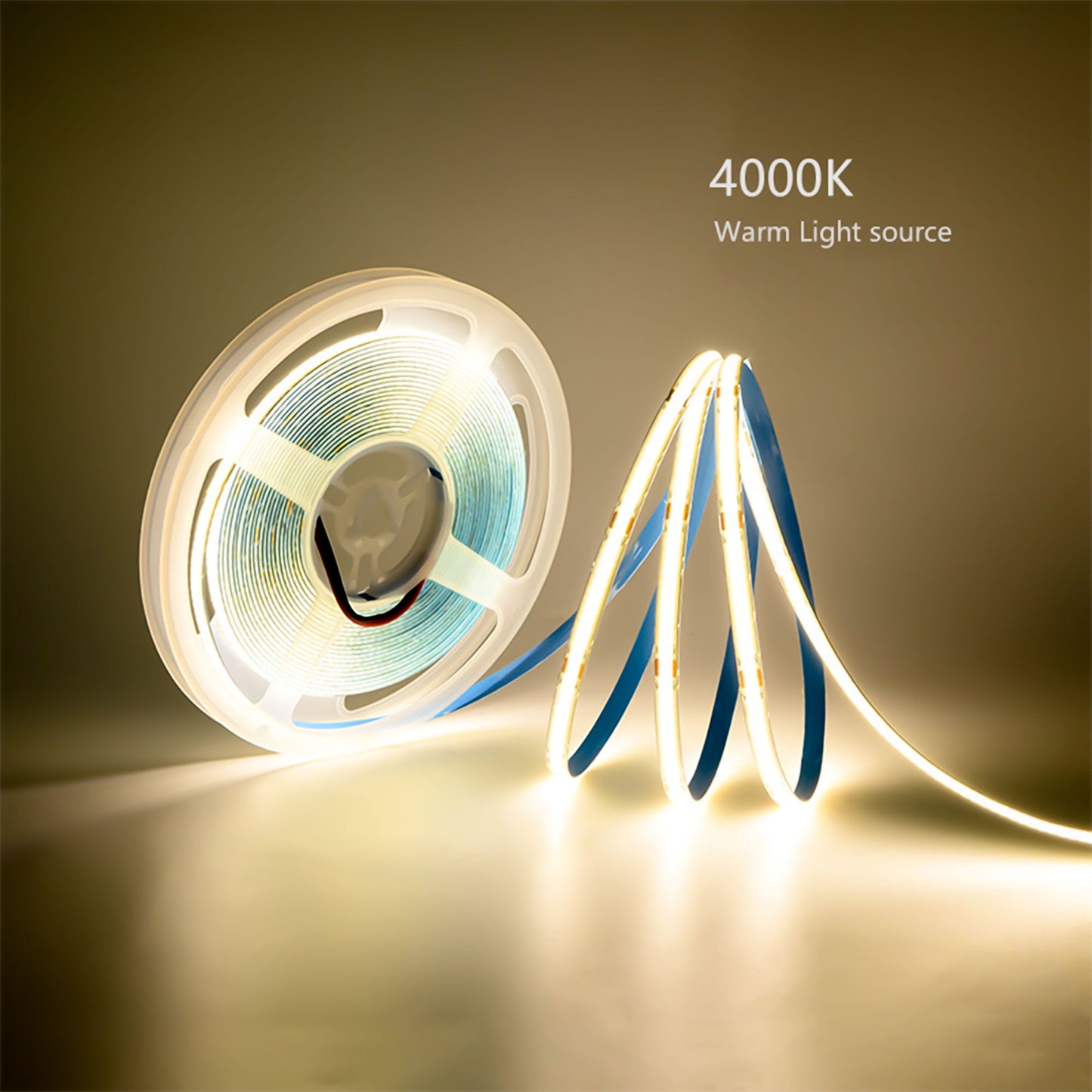 COB LED Strip Light 400 LEDs/m - 12V/24V 3-5mm Ultra-Narrow Width with Adhesive (5m/10m)