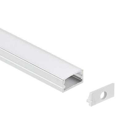 14x7mm LED Aluminum Recess Kit Premium 6063-T5 Aluminum Alloy, Silver Anodized Finish, Surface/Recessed Mounting, Suitable for 5/8mm COB SMD Strips, Ideal for Bathroom Dressers, Craft Workbenches, Small Recessed Lighting, 1/2 Meter Length Kit.