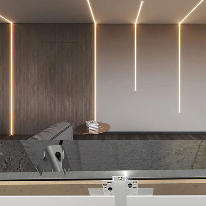 6114 Recessed Drywall LED Profile - Flush-Mount Linear Channel with PC/Silicone Diffuser (1m/2m)