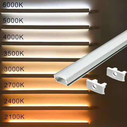 1707B 17mm LED Aluminum Profile for 8mm-12mm COB/SMD Strips - Surface-Mount Channel, No Routing, Black/Silver