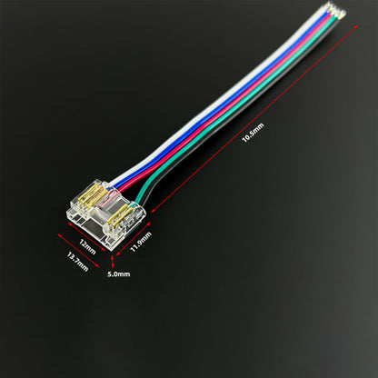 L-Shape Solderless Connector for COB & RGB LED Strips - Quick Snap-On Corner & Splice Solutions