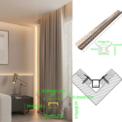 4624 Plaster-In LED Internal Corner Profile - 90° Recessed Cove Channel (1m 2m)