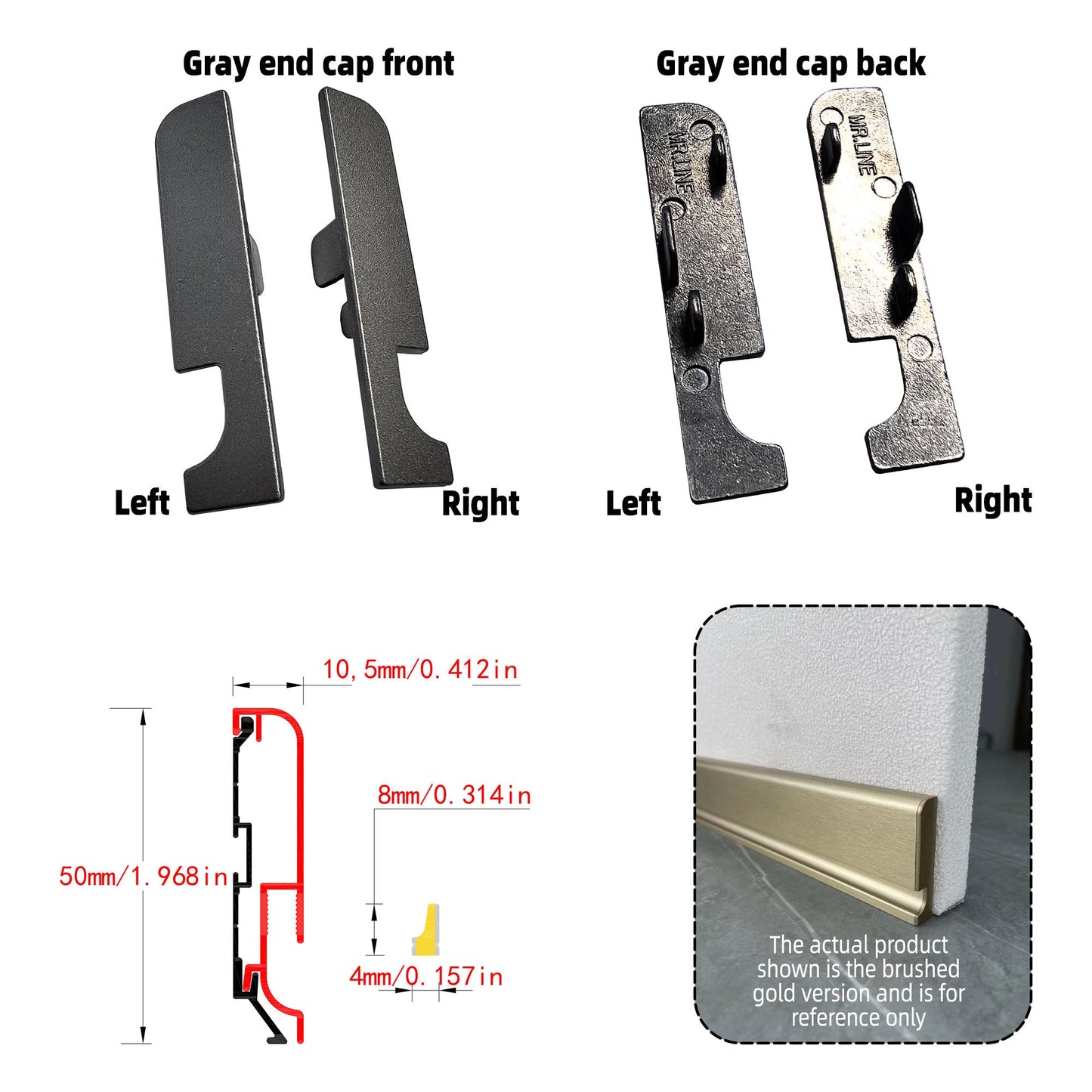 Surface Mount LED Skirting Board Profile with Silicone Cover (1m/2m)