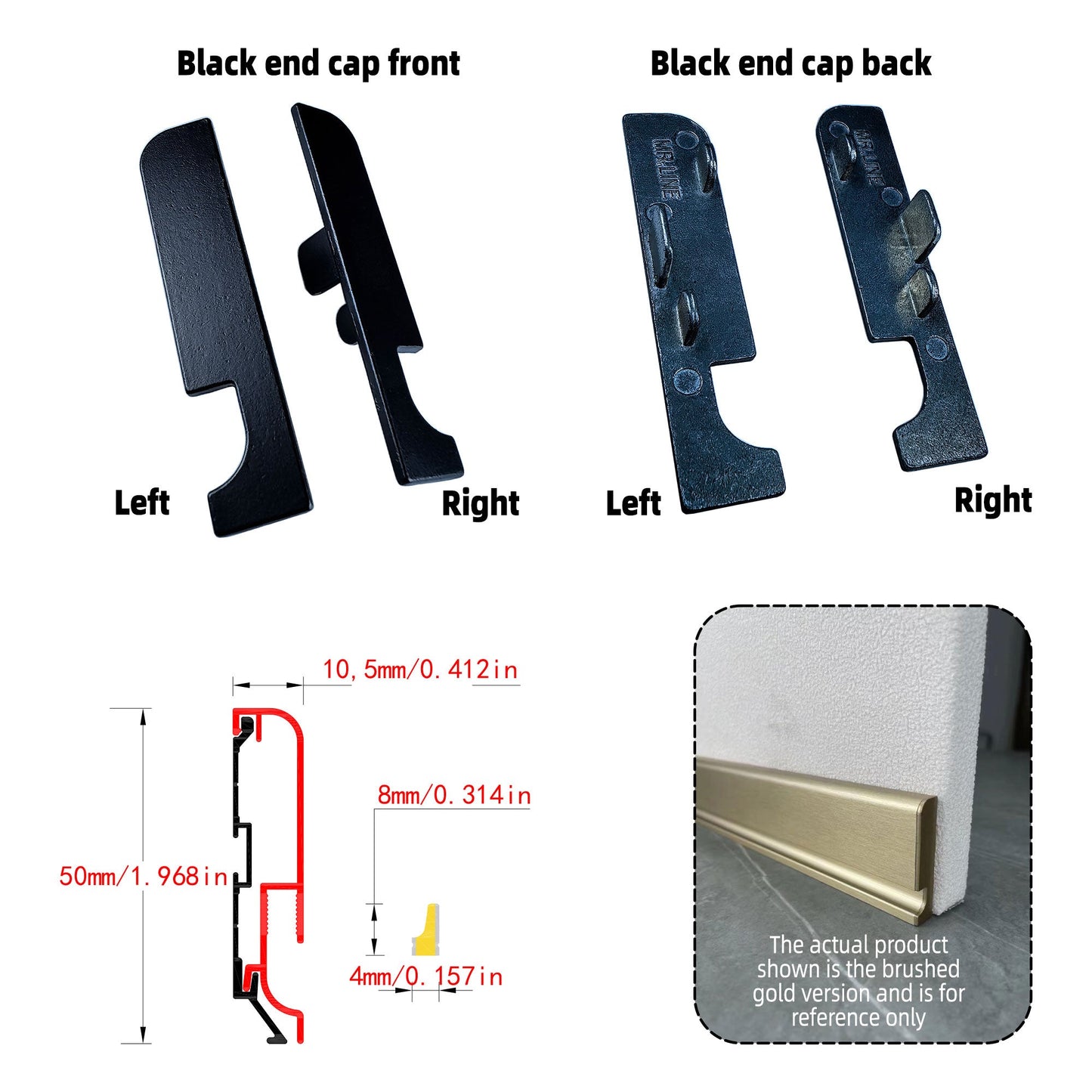 Surface Mount LED Skirting Board Profile with Silicone Cover (1m/2m)
