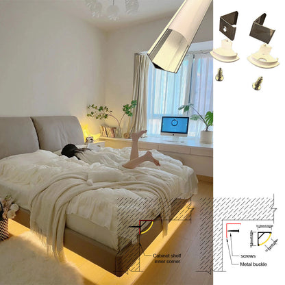 1616H V-Shape LED Aluminum Corner Profile - 90° Edge Channel for 8mm 10mm COB RGB LED Strips, PC/Silicone Diffuser
