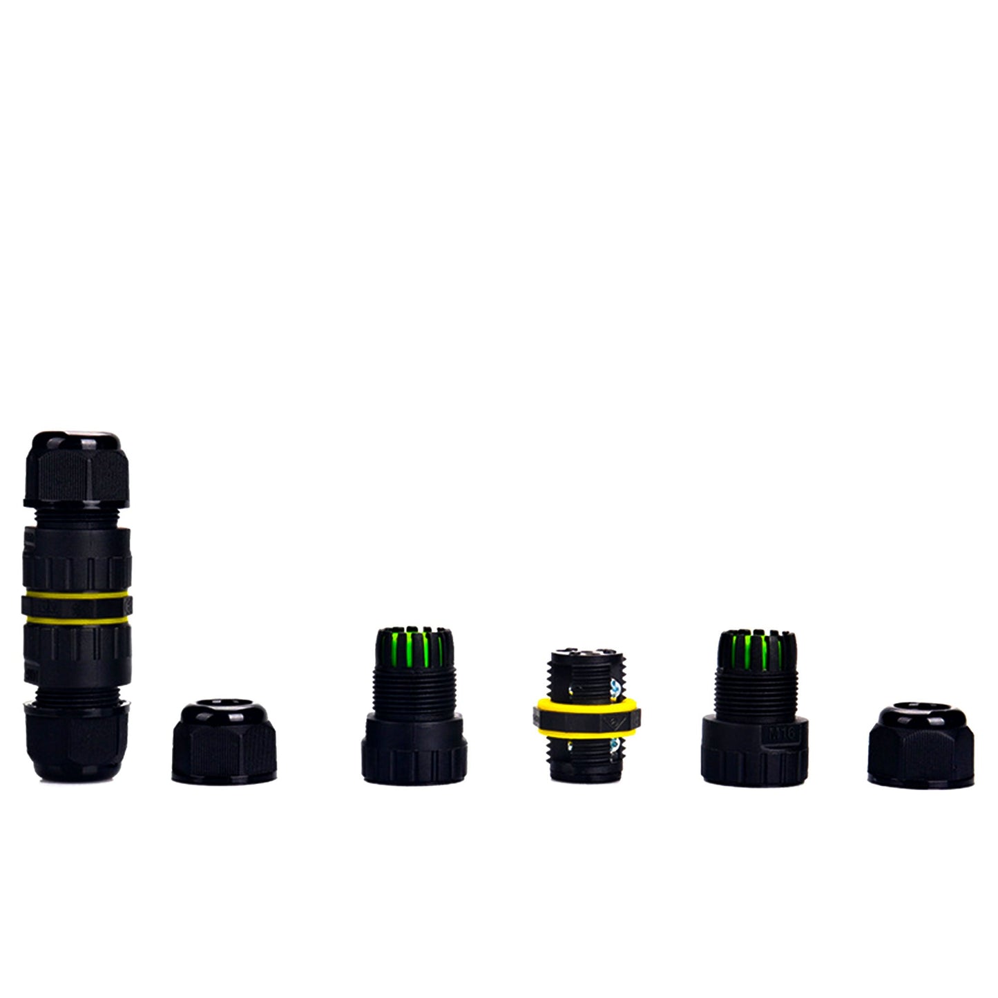 IP68 Waterproof Inline LED Connector - Heavy Duty Outdoor Cable Joiner 2-Pin to 6-Pin