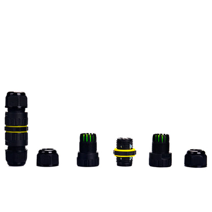 IP68 Waterproof Inline LED Connector - Heavy Duty Outdoor Cable Joiner 2-Pin to 6-Pin