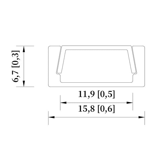 16*6 LED light trough, suitable for cabinet lighting – compatible with 5/8/10mm COB SMD light strips – surface mount/recessed mounting
