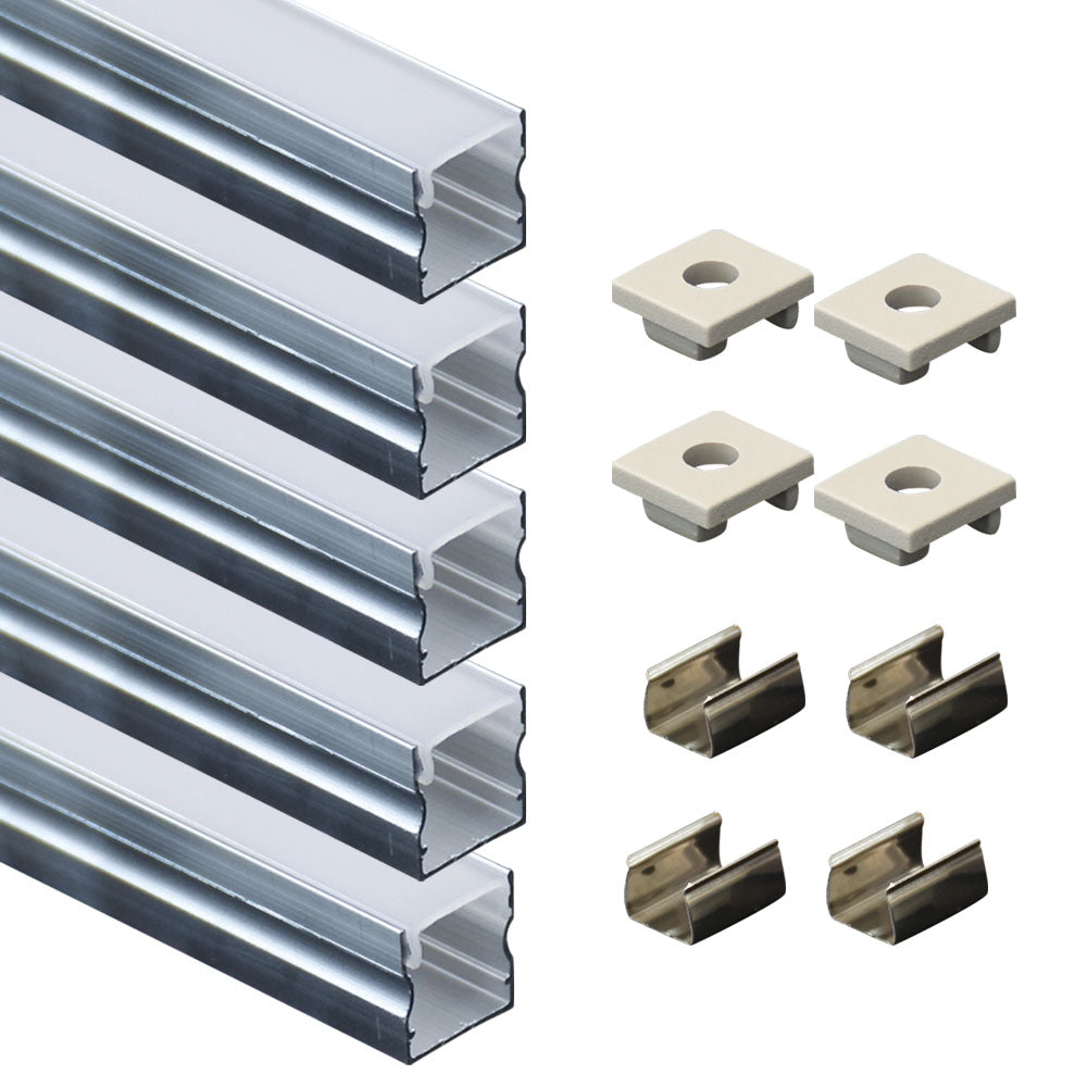 10*10 ultra-thin LED aluminum profile, suitable for 3mm/5mm COB SMD light strips, near-invisible surface mounting profile, suitable for cabinets, jewelry display cases, and edge lighting of lower shelves in compact cabinets, anodized silver/matte black.