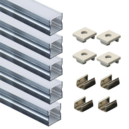 10*10 ultra-thin LED aluminum profile, suitable for 3mm/5mm COB SMD light strips, near-invisible surface mounting profile, suitable for cabinets, jewelry display cases, and edge lighting of lower shelves in compact cabinets, anodized silver/matte black.