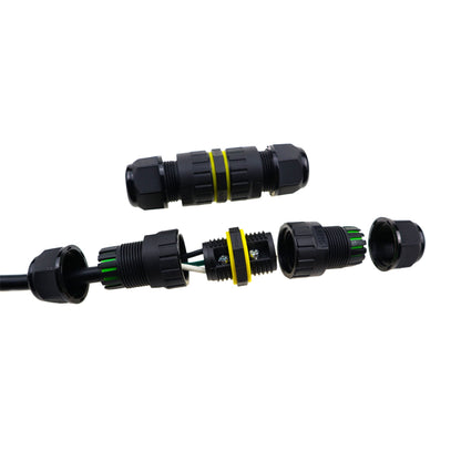 IP68 Waterproof Inline LED Connector - Heavy Duty Outdoor Cable Joiner 2-Pin to 6-Pin