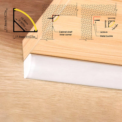 1616H V-Shape LED Aluminum Corner Profile - 90° Edge Channel for 8mm 10mm COB RGB LED Strips, PC/Silicone Diffuser