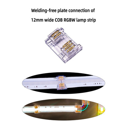 L-Shape Solderless Connector for COB & RGB LED Strips - Quick Snap-On Corner & Splice Solutions
