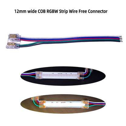 L-Shape Solderless Connector for COB & RGB LED Strips - Quick Snap-On Corner & Splice Solutions
