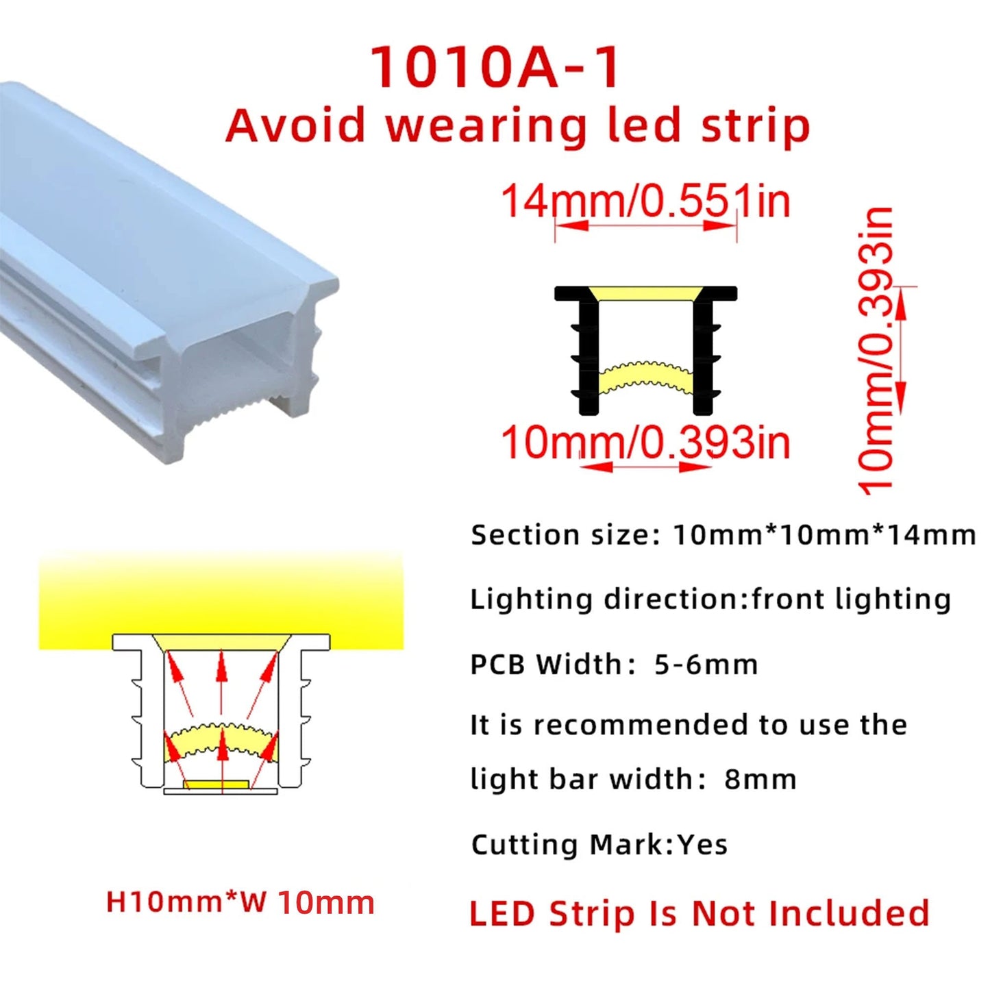 1010 Flexible LED Silicone Neon Tube - Bendable Custom Neon Signs, Logos &amp; Letters, Fits 5mm-6mm LED Strips