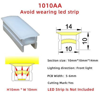 1010 Flexible LED Silicone Neon Tube - Bendable Custom Neon Signs, Logos &amp; Letters, Fits 5mm-6mm LED Strips