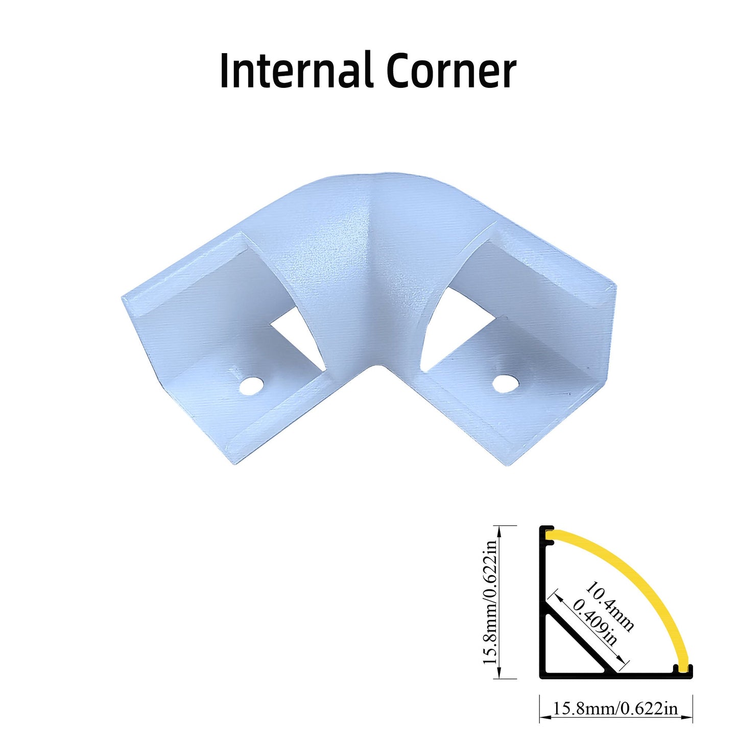 1616H V-Shape LED Aluminum Corner Profile - 90° Edge Channel for 8mm 10mm COB RGB LED Strips, PC/Silicone Diffuser