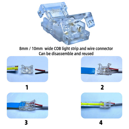 L-Shape Solderless Connector for COB & RGB LED Strips - Quick Snap-On Corner & Splice Solutions