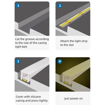 14x14mm Silicone Neon Tube for COB &amp; SMD LED Strips - Flexible Square Profile
