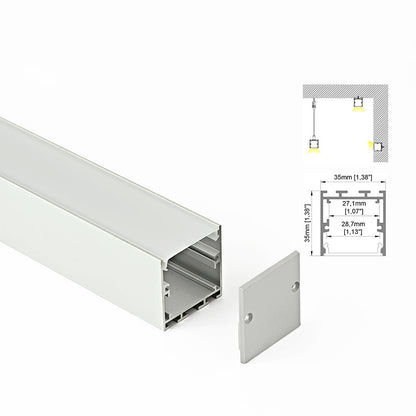 35x35mm LED Aluminum Profile - Heavy-Duty Architectural Linear Lighting Channel for Offices and Homes